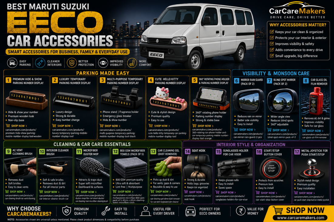 Best Maruti Suzuki Eeco Car Accessories for Business, Family & Everyday Driving