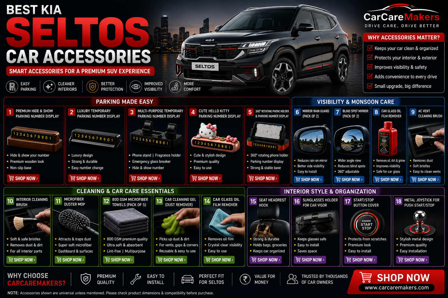 Best Kia Seltos Car Accessories for a Premium, Clean &amp; Organized SUV