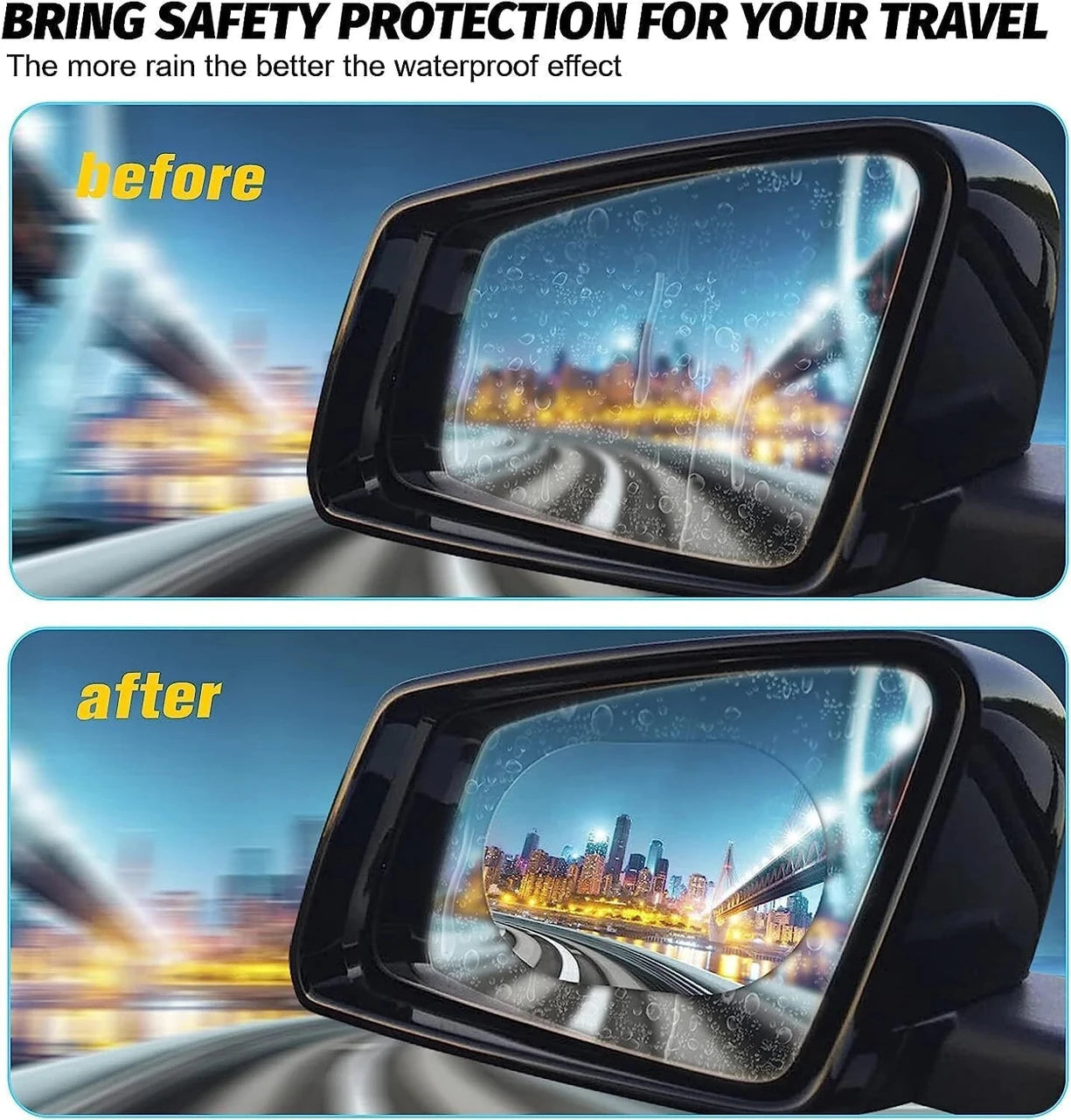 CarCareMakers Car Mirror Rain Guard (2 Pcs)