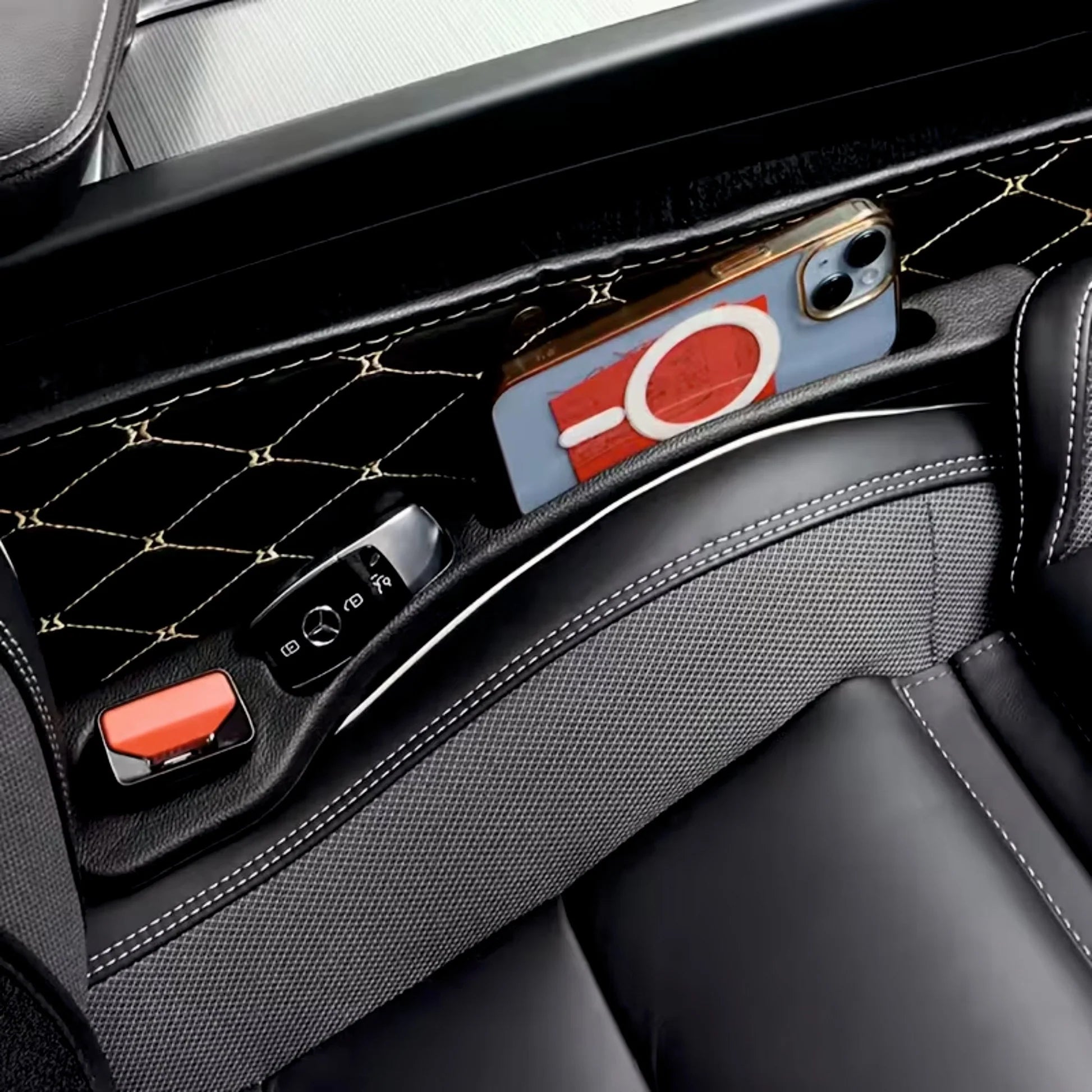 Car Seat Side Gap Filler Black Pcs - 2