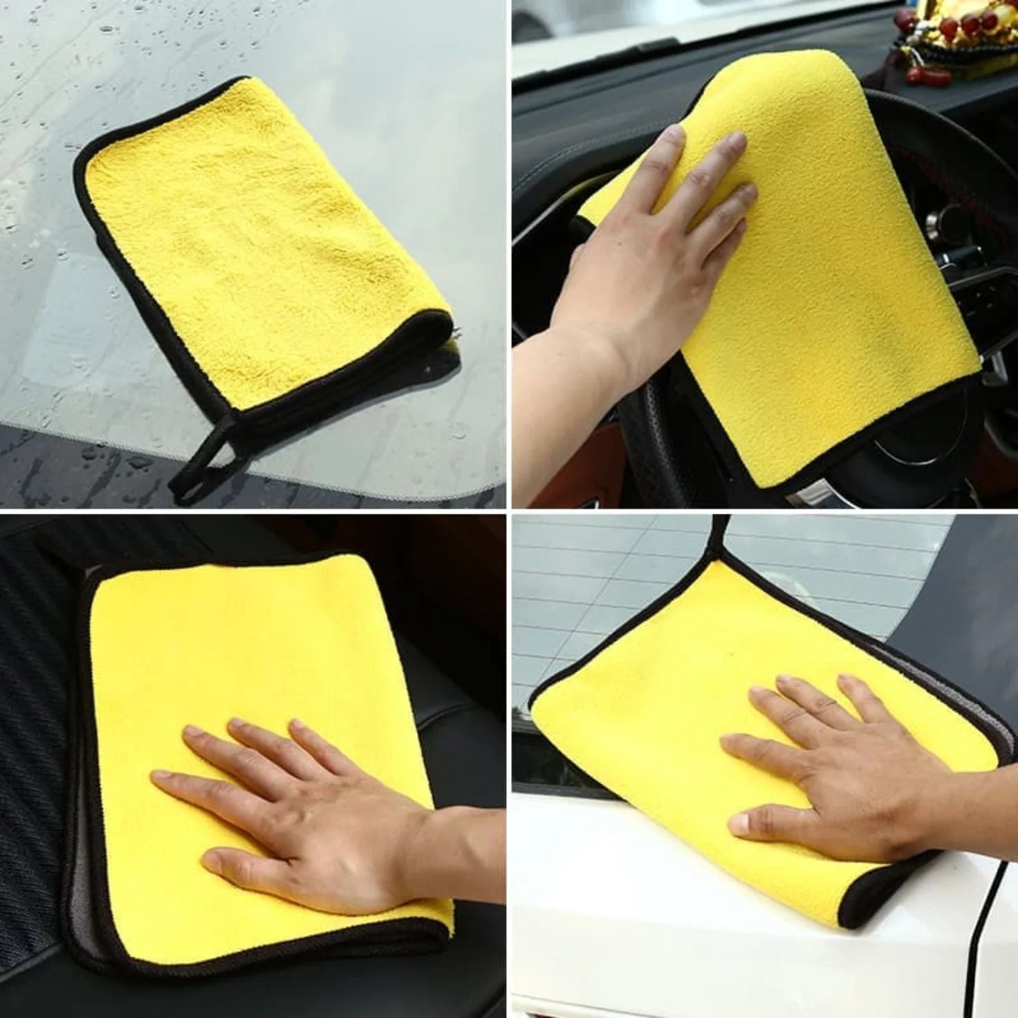 Multipurpose Microfiber 800 GSM Pack of 5-40cm x 40cm Cleaning Towel Microfibre Cloth Highly Absorbent Dust Towels for All Vehicles Bikes Cars Glass