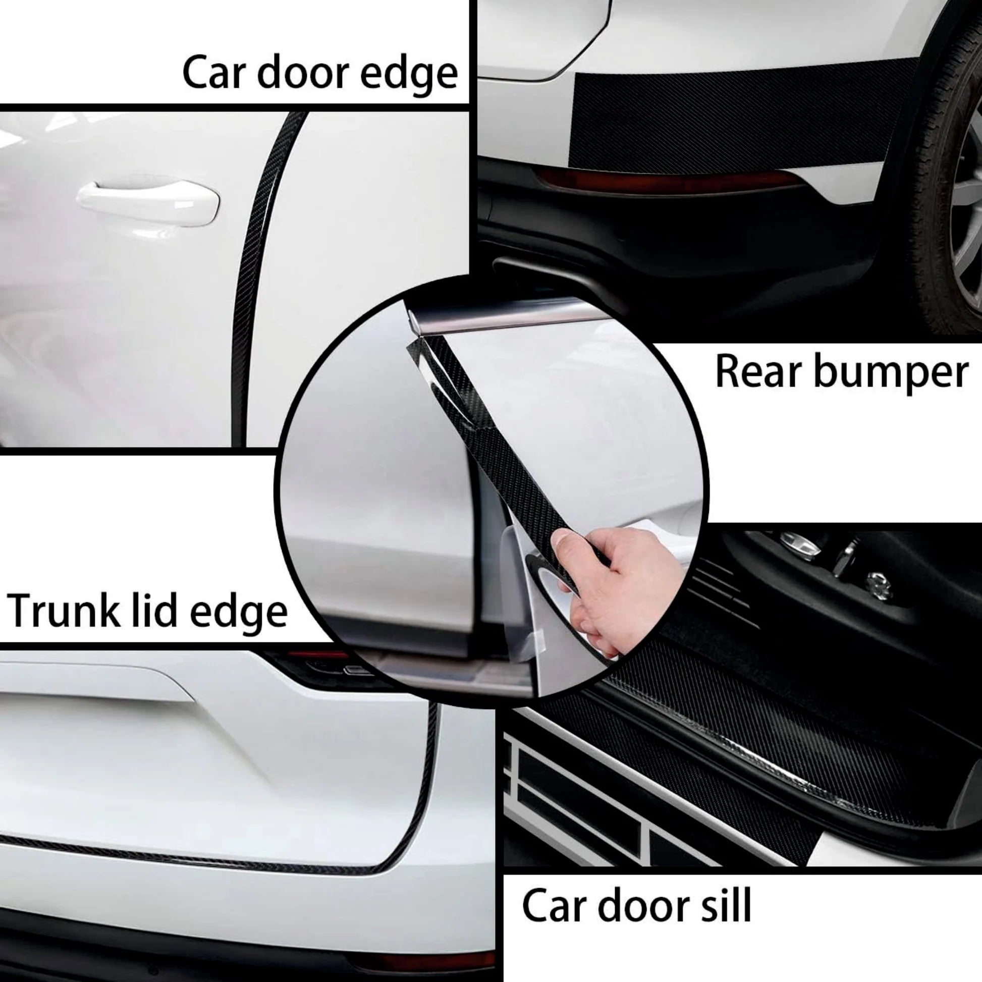 Car High Gloss Anti Scratch Black Carbon Fiber Paint Protection Film Tape
