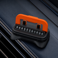 Temporary Car Parking Contact Number Display With 360 Rotate Mobile Stand - Black and Orange
