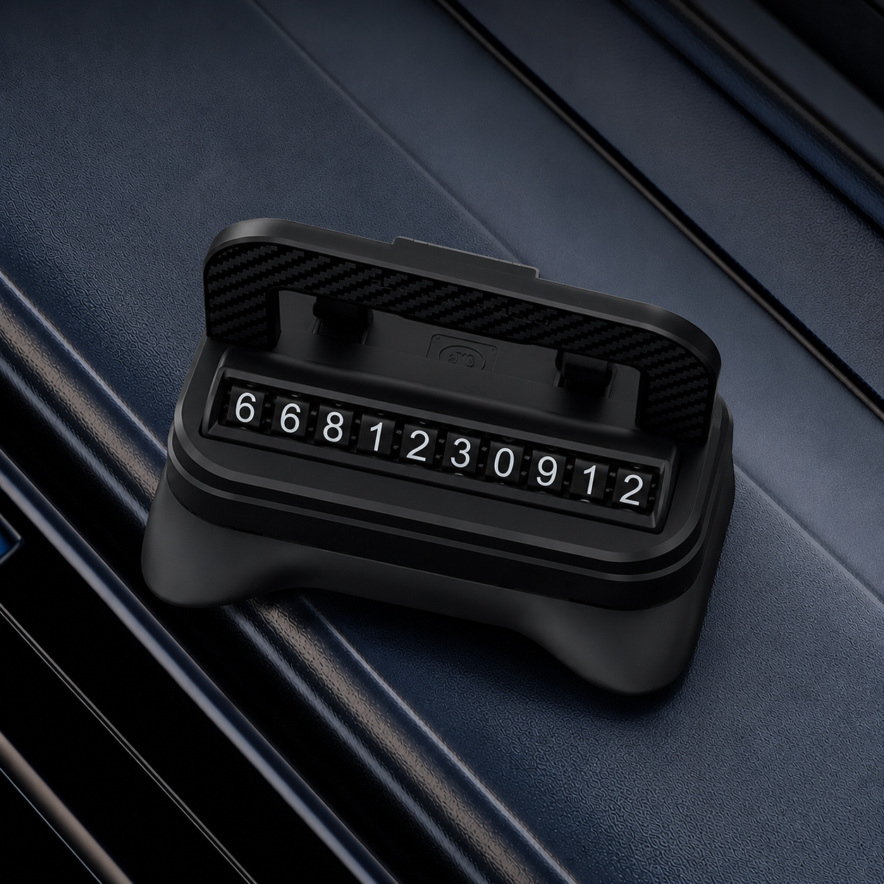Temporary Car Parking Contact Number Display With 360 Rotate Mobile Stand - Black