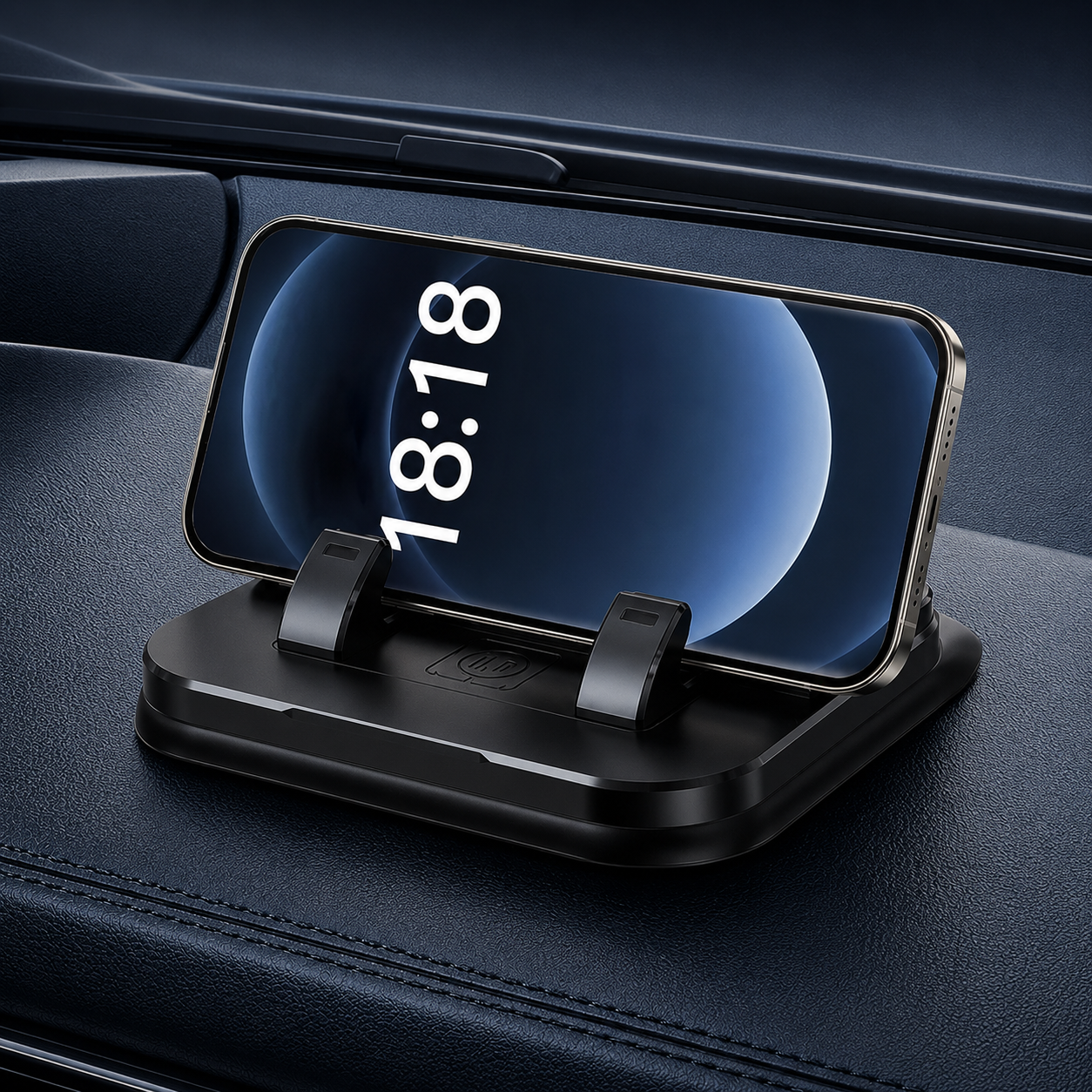 Temporary Car Parking Contact Number Display With 360 Rotate Mobile Stand - Black