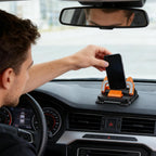 Temporary Car Parking Number Tool With 360 Rotate Mobile Stand - Black and Orange