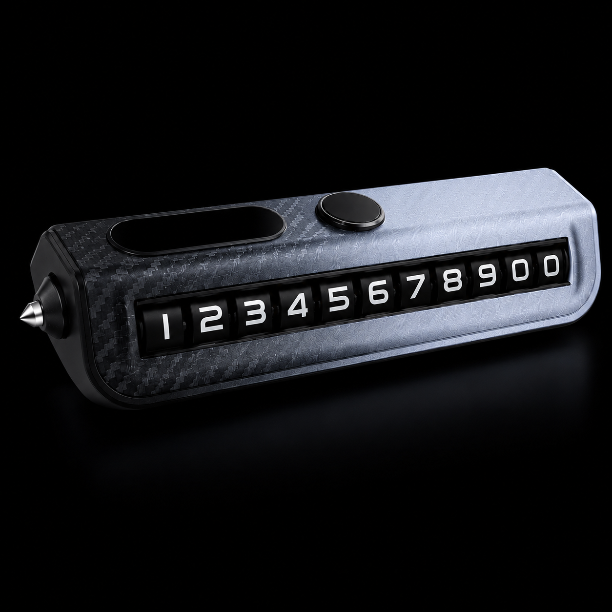 Temporary Car Parking Mobile Number Tool Premium Dashboard Look - Black Gnd Gray