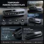 Temporary Car Parking Mobile Number Tool Premium Dashboard Look - Black Gnd Gray