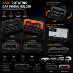 car phone holder and number plate