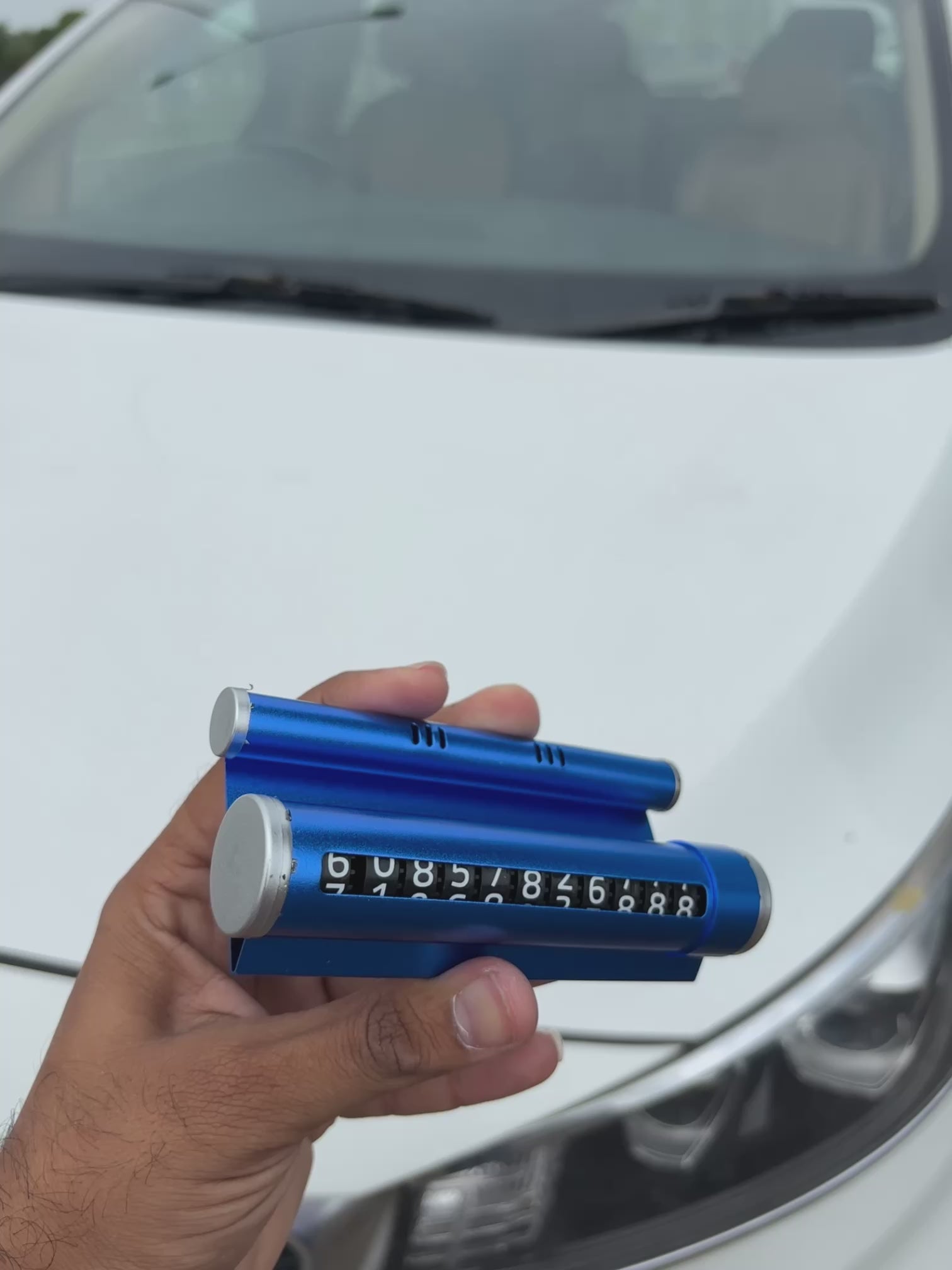 Temporary Car Parking Contact Number Display With Multi Use – Blue