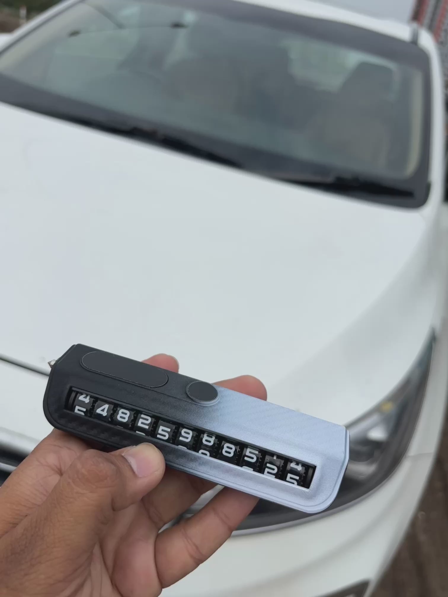Temporary Car Parking Number Display - Black And Grey