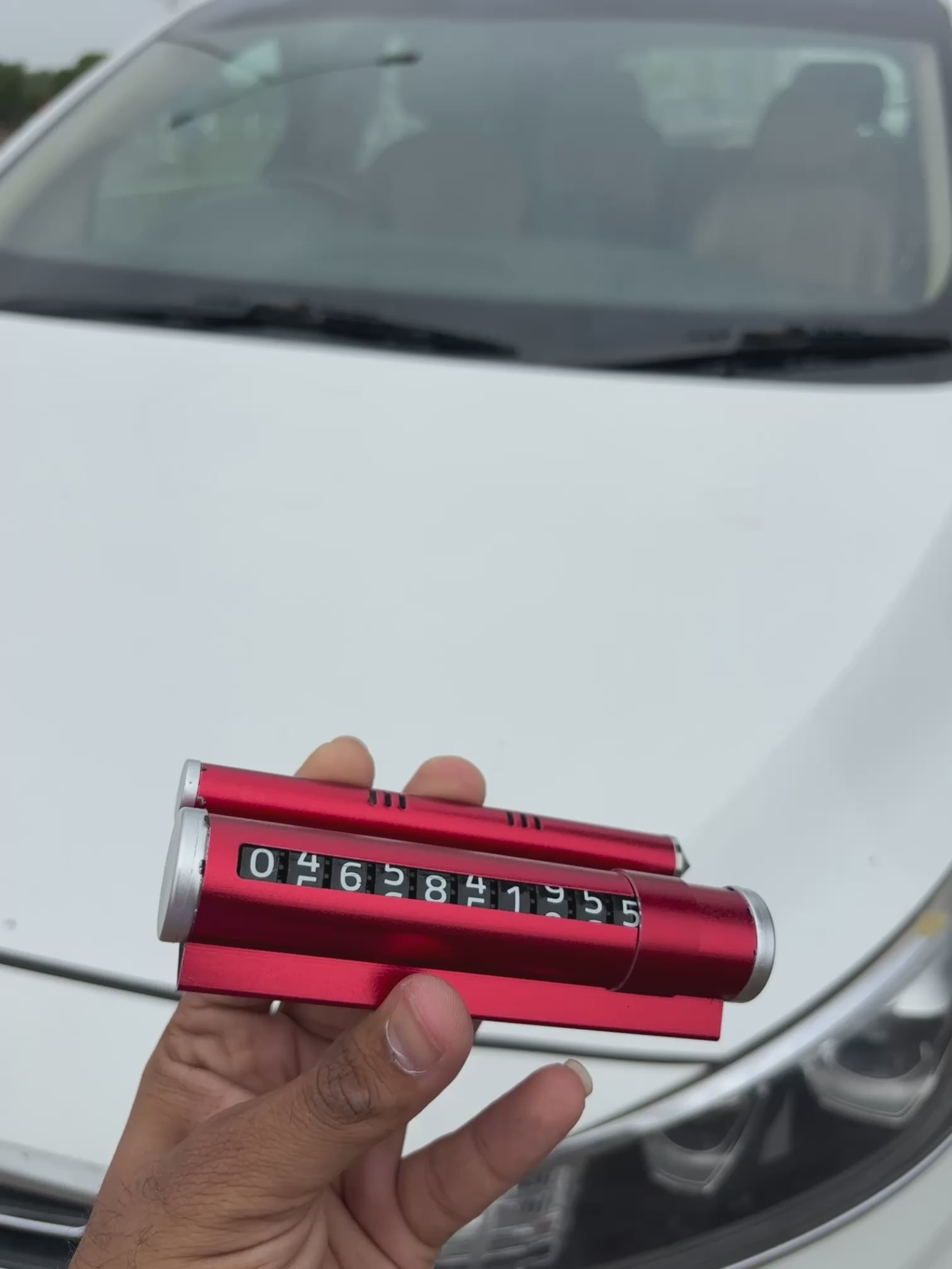 Temporary Car Parking Contact Number Display With Multi Use – Red