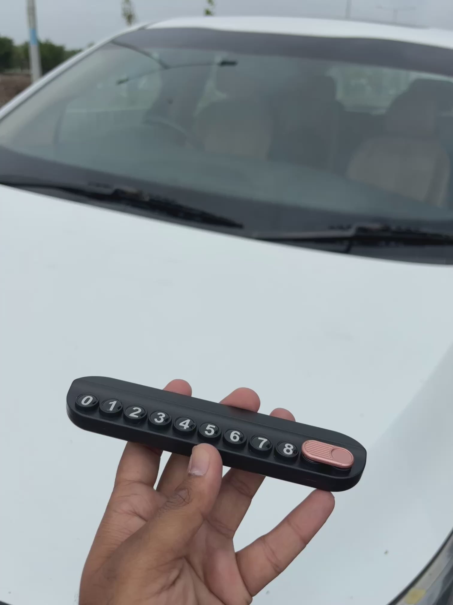 Temporary Car Parking Contact Number Display With Air Fragrance Facility Balck Color