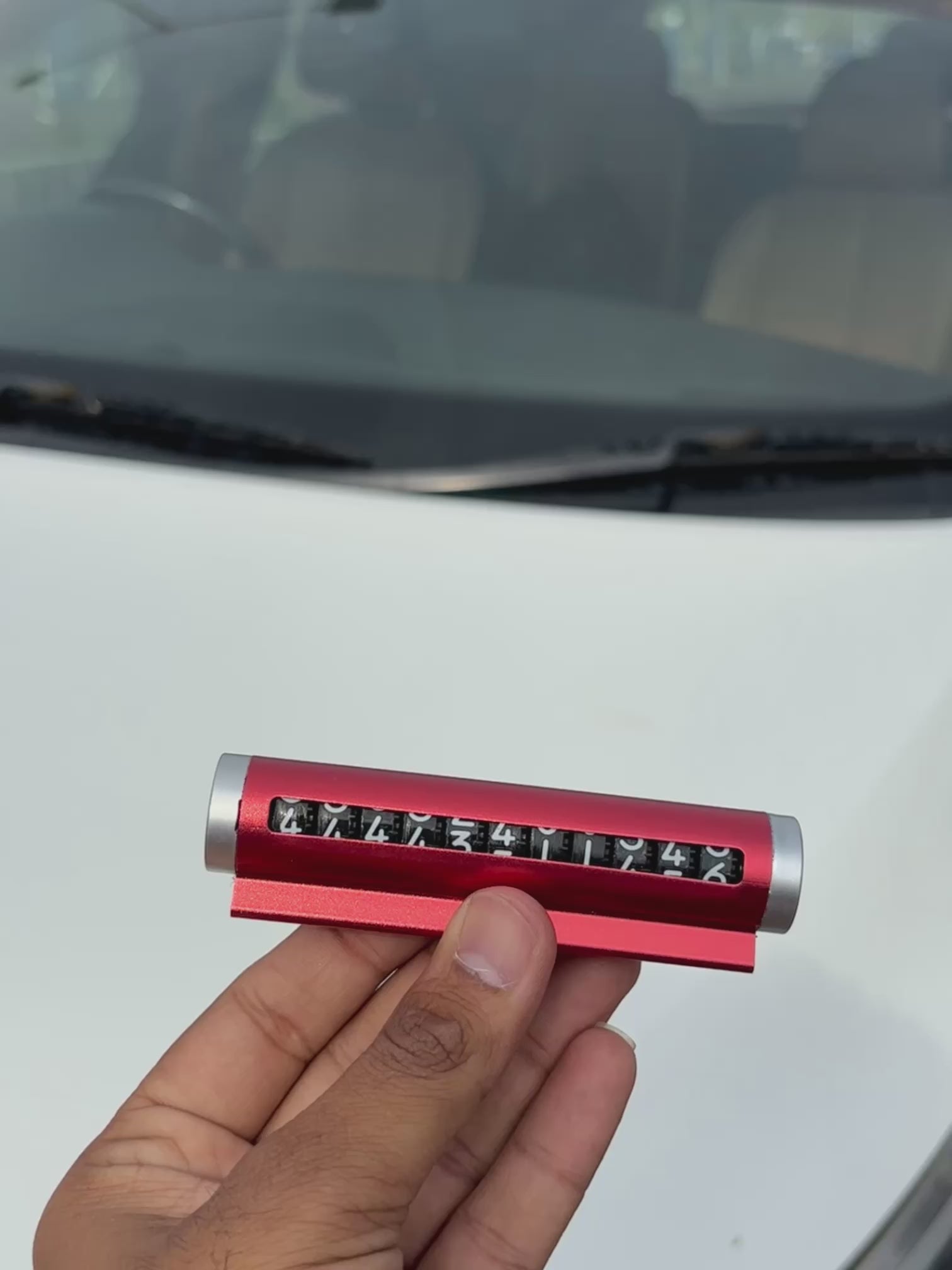 Temporary Car Parking Number Metal Display - Red