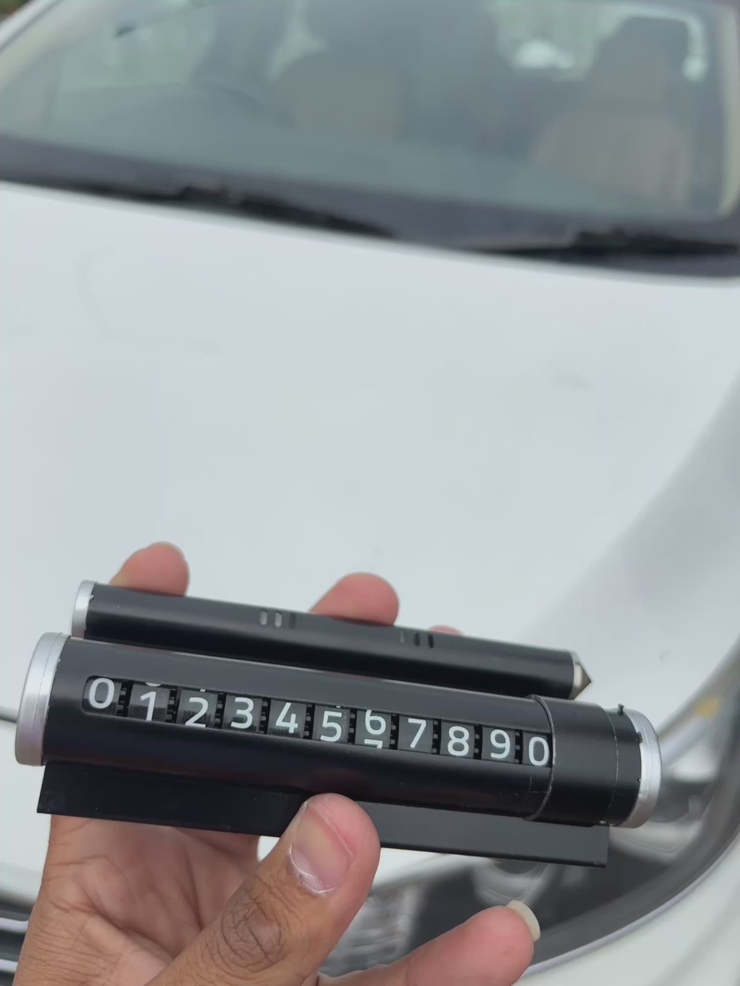 Temporary Car Parking Contact Number Display With Multi Use – Black