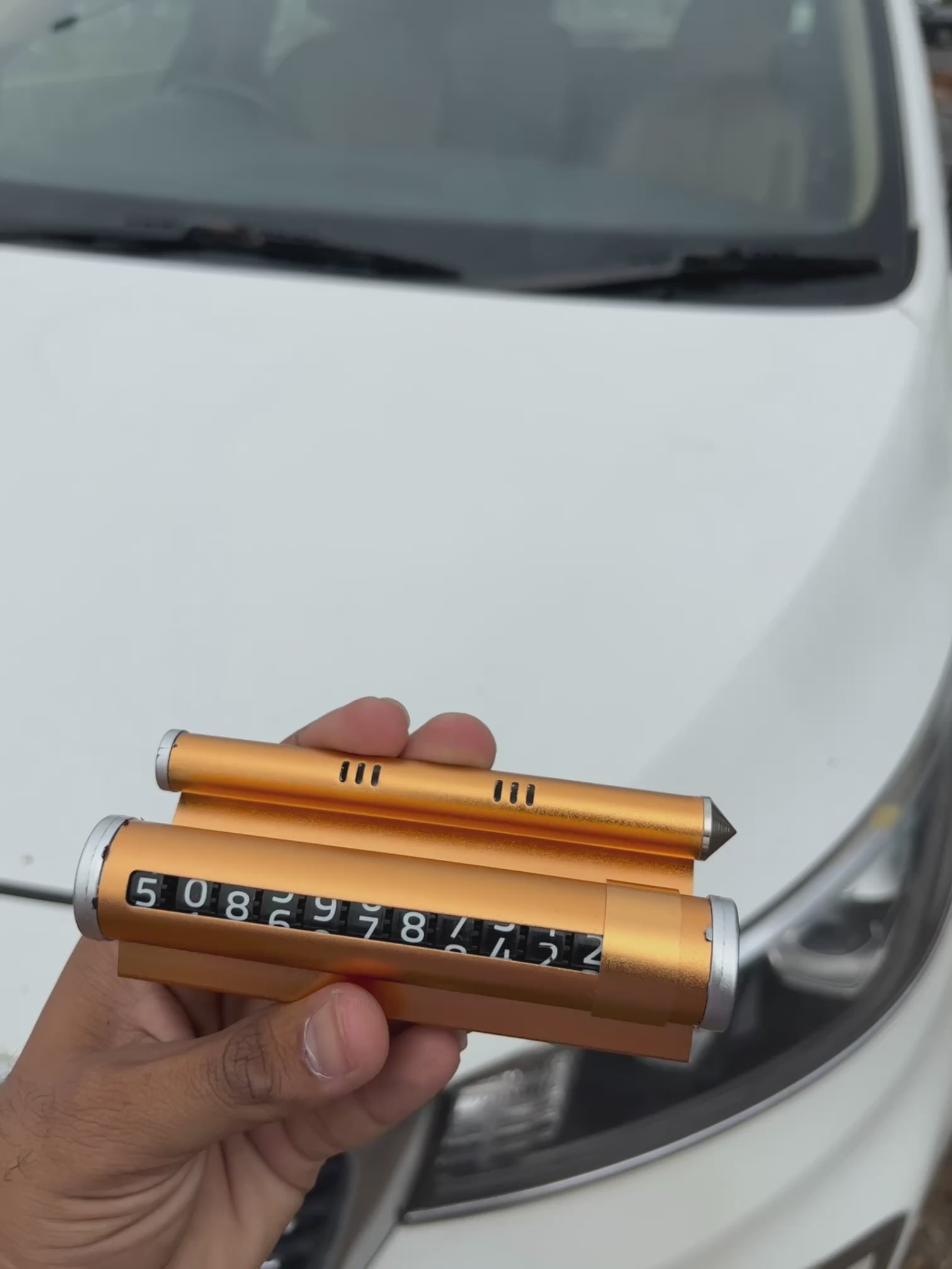 Temporary Car Parking Contact Number Display With Multi Use – Gold