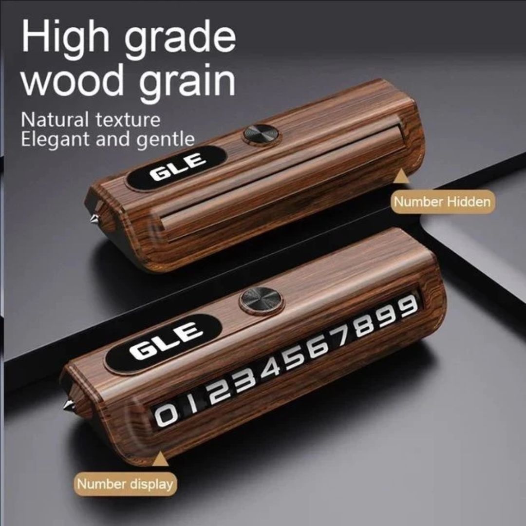 Temporary Car Parking Number Display - Wooden Color