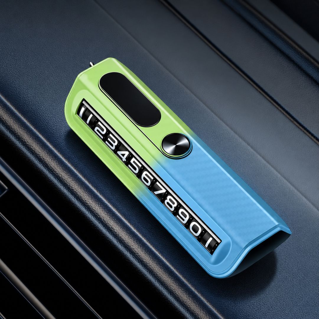 Temporary Car Parking Number Display - Blue And Neon