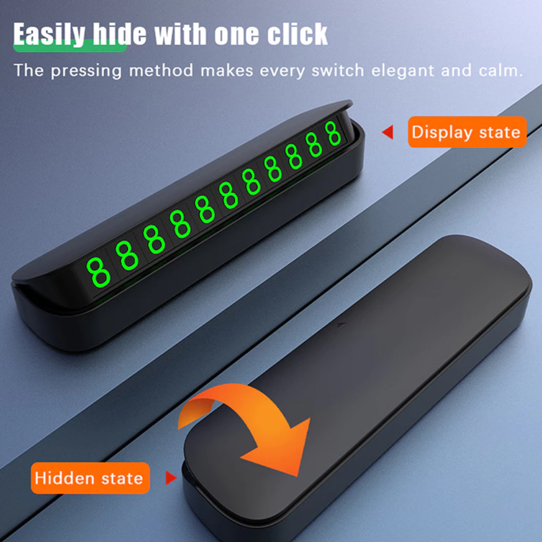 Temporary Car Parking Number Display Push Back Function