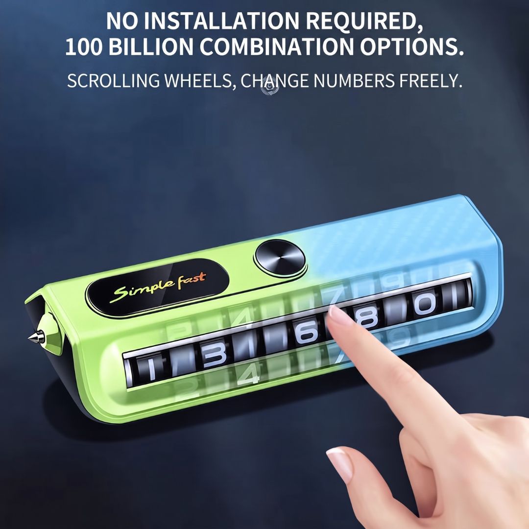 Temporary Car Parking Number Display - Blue And Neon