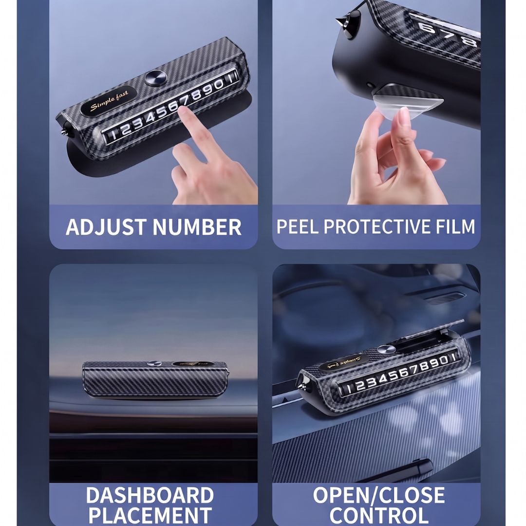 Temporary Car Parking Number Display - Black