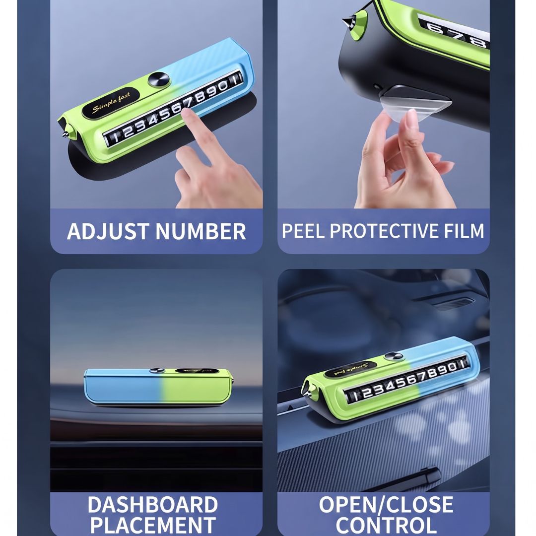Temporary Car Parking Number Display - Blue And Neon