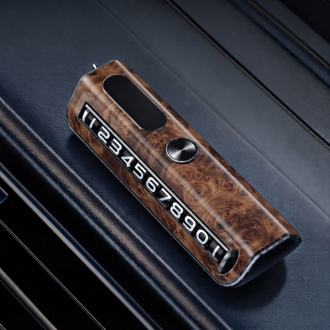 Temporary Car Parking Number Display - Wooden Color