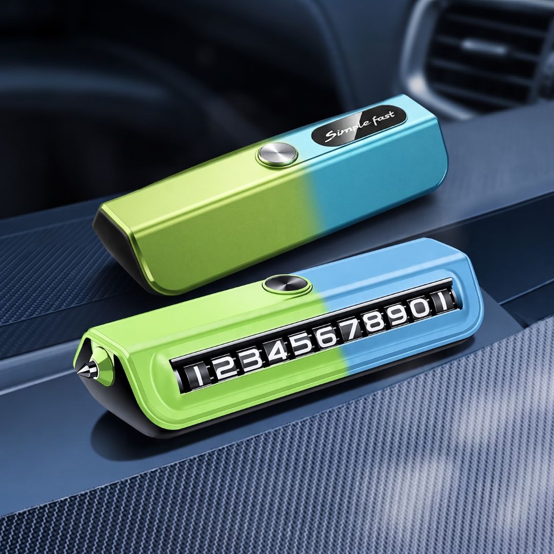 Temporary Car Parking Number Display - Blue And Neon