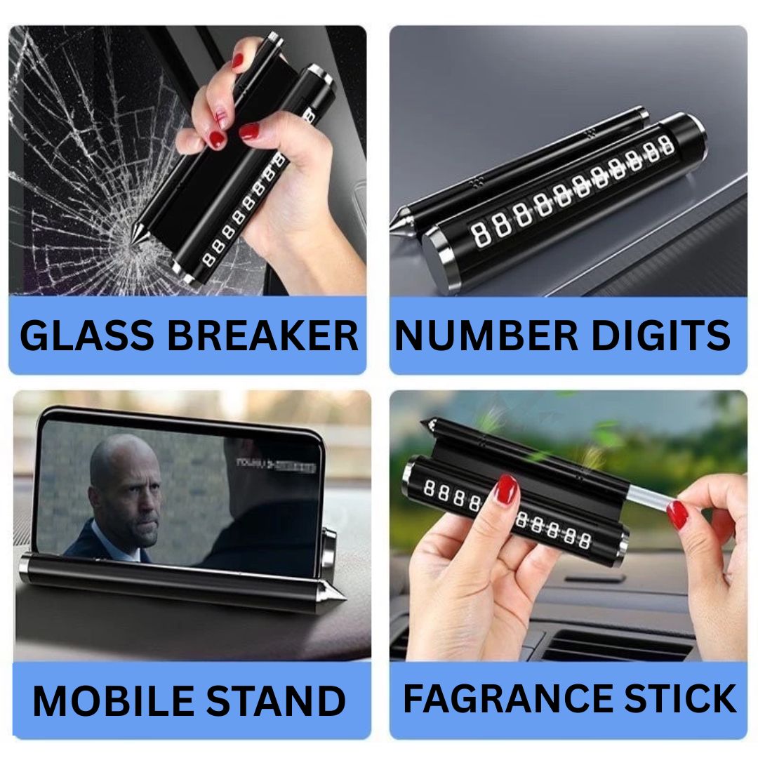Temporary Car Parking Contact Number Display With Multi Use – Black