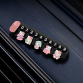 Temporary Car Parking Contact Number Display With Hello Kitty - Black Color