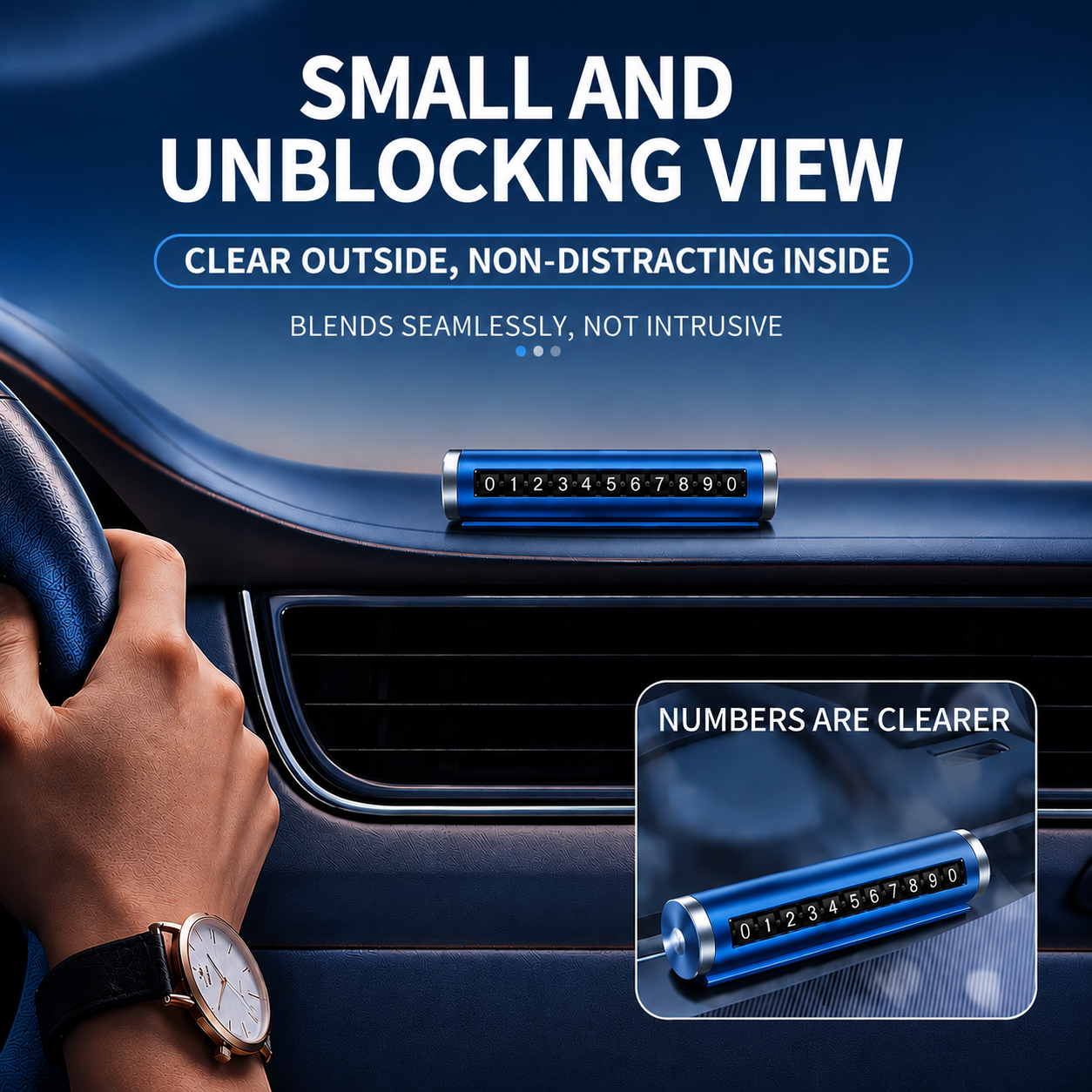 Temporary Car Parking Number Metal Display - Blue