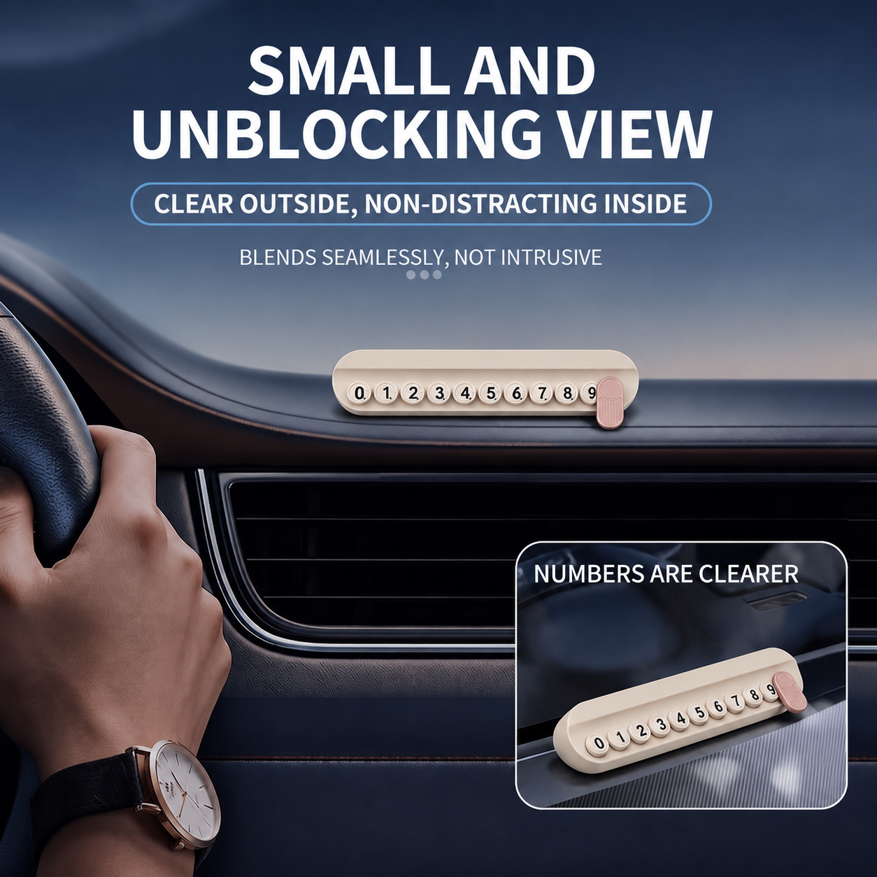 Temporary Car Parking Contact Number Display With Air Fragrance Facility Cream Color