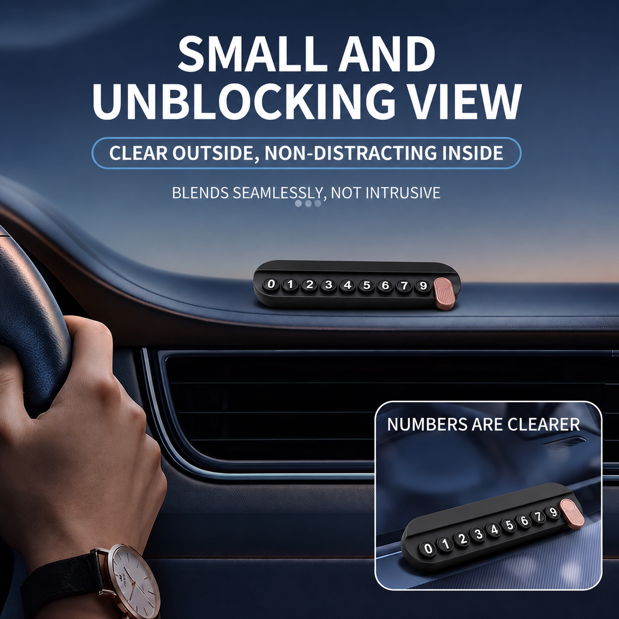 Temporary Car Parking Contact Number Display With Air Fragrance Facility Balck Color