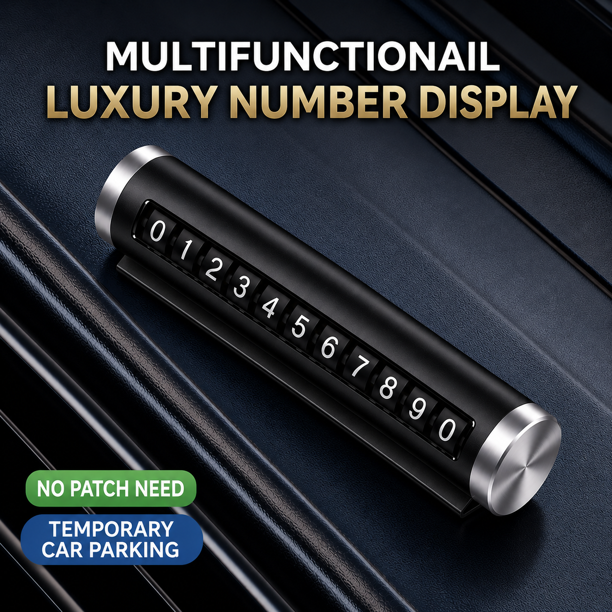 Temporary Car Parking Number Metal Display - Black
