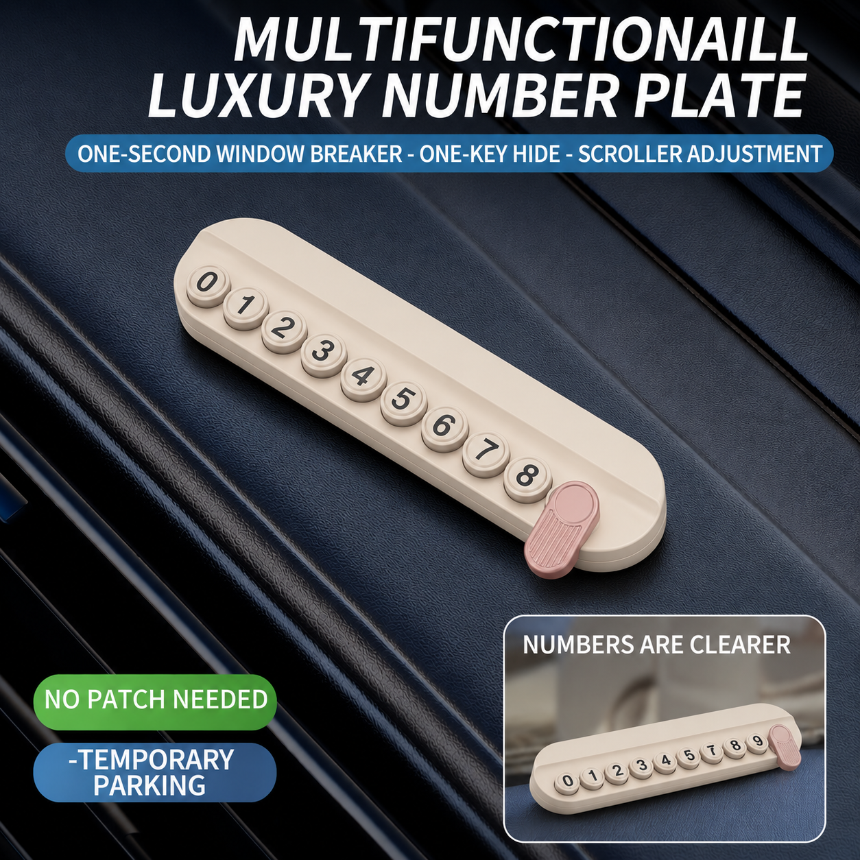 Temporary Car Parking Contact Number Display With Air Fragrance Facility Cream Color