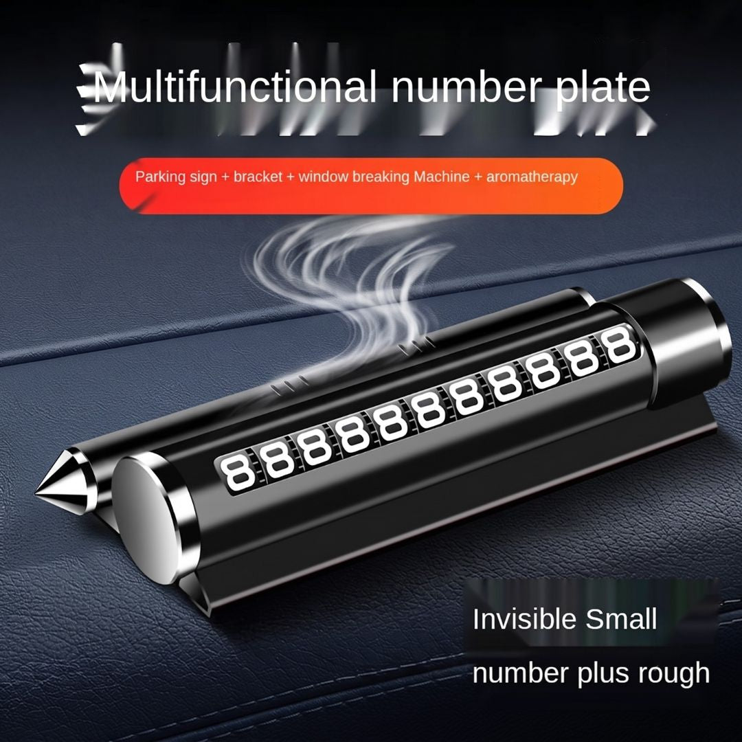 Temporary Car Parking Contact Number Display With Multi Use – Black