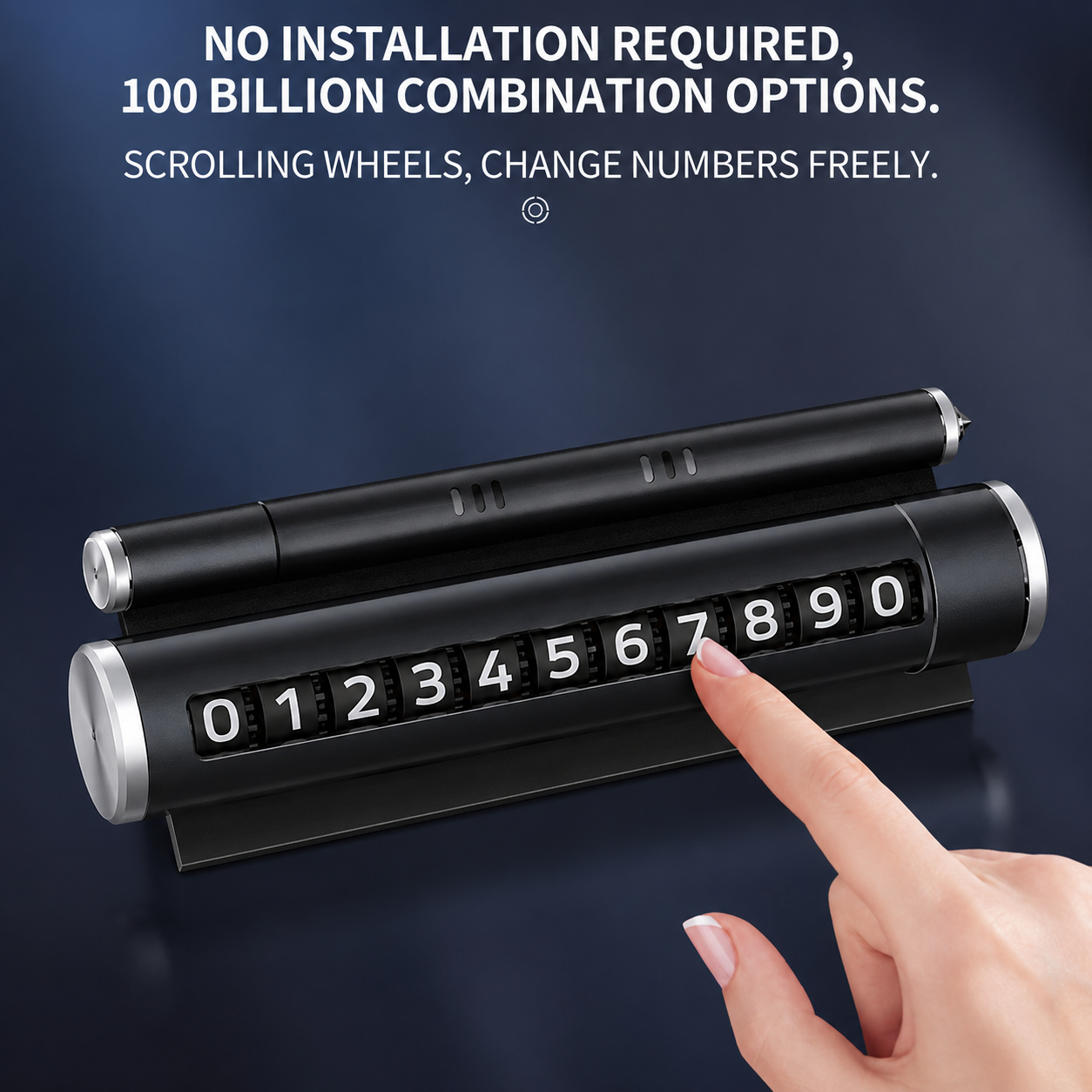 Temporary Car Parking Contact Number Display With Multi Use – Black