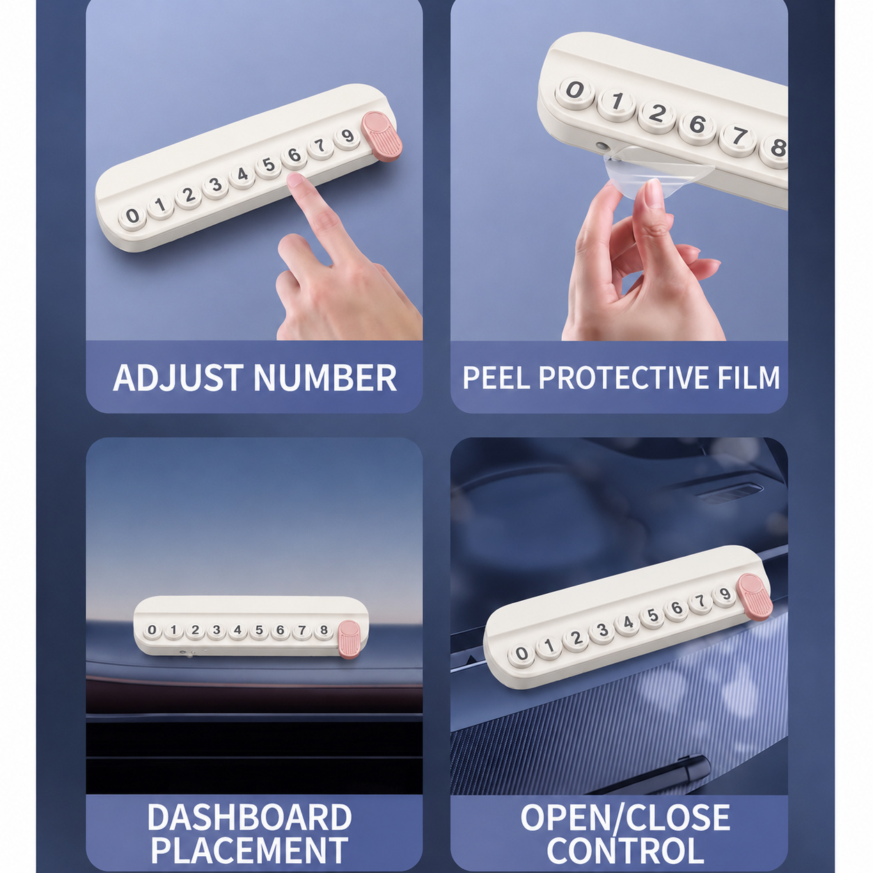 Temporary Car Parking Contact Number Display With Air Fragrance Facility Cream Color