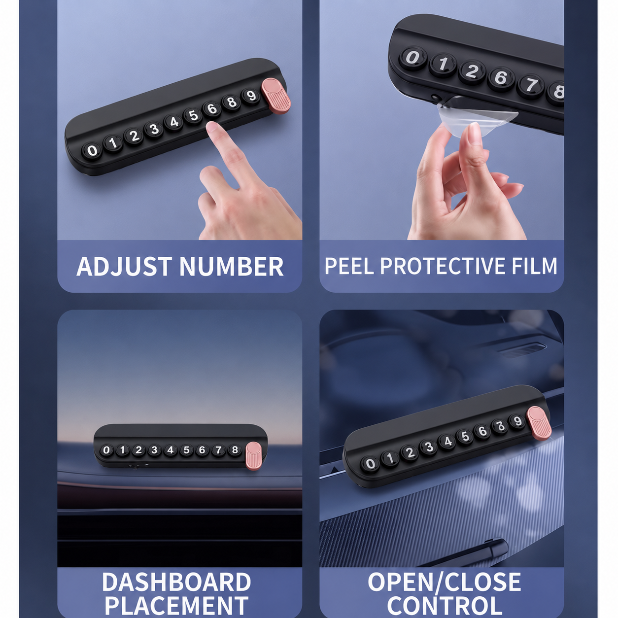 Temporary Car Parking Contact Number Display With Air Fragrance Facility Balck Color
