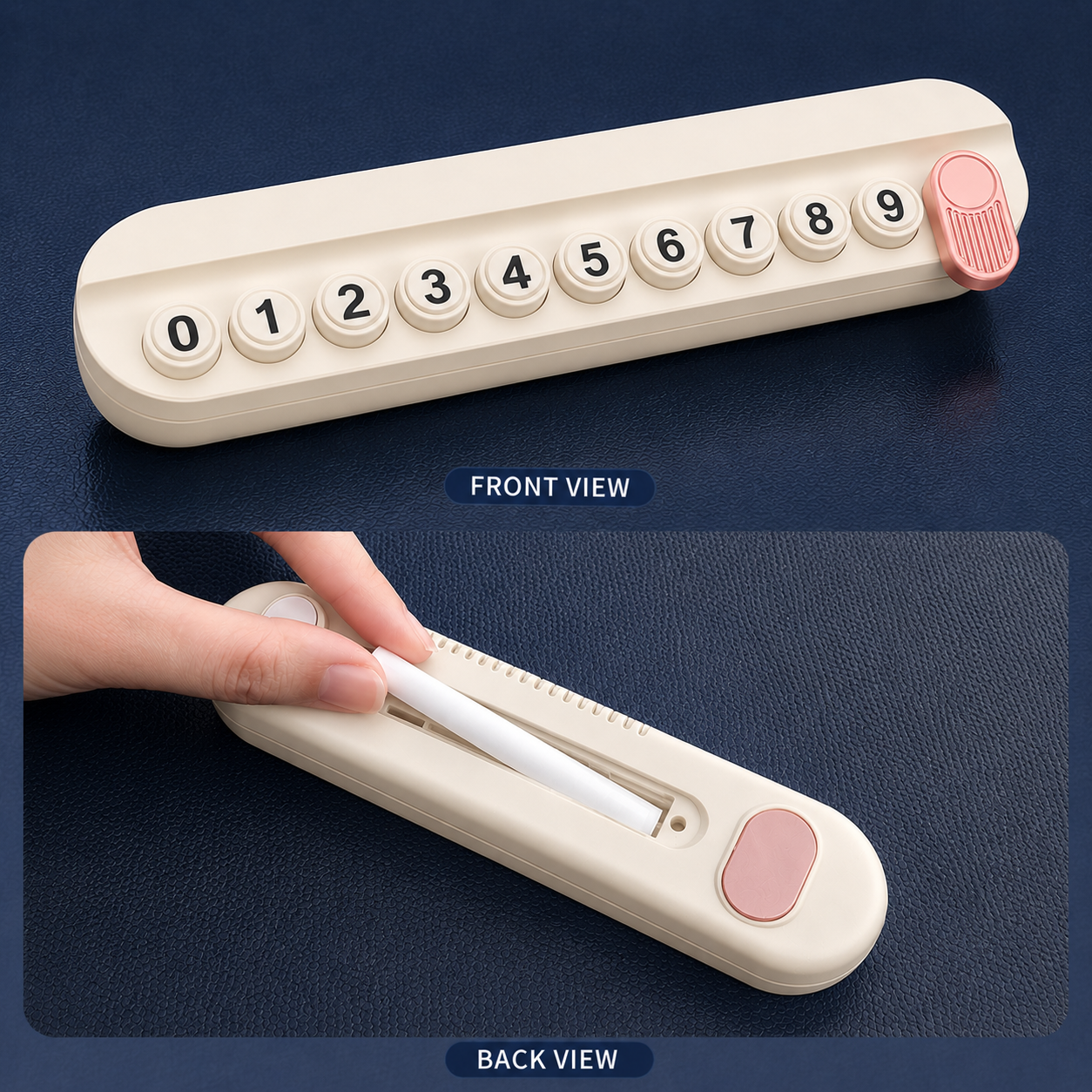 Temporary Car Parking Contact Number Display With Air Fragrance Facility Cream Color