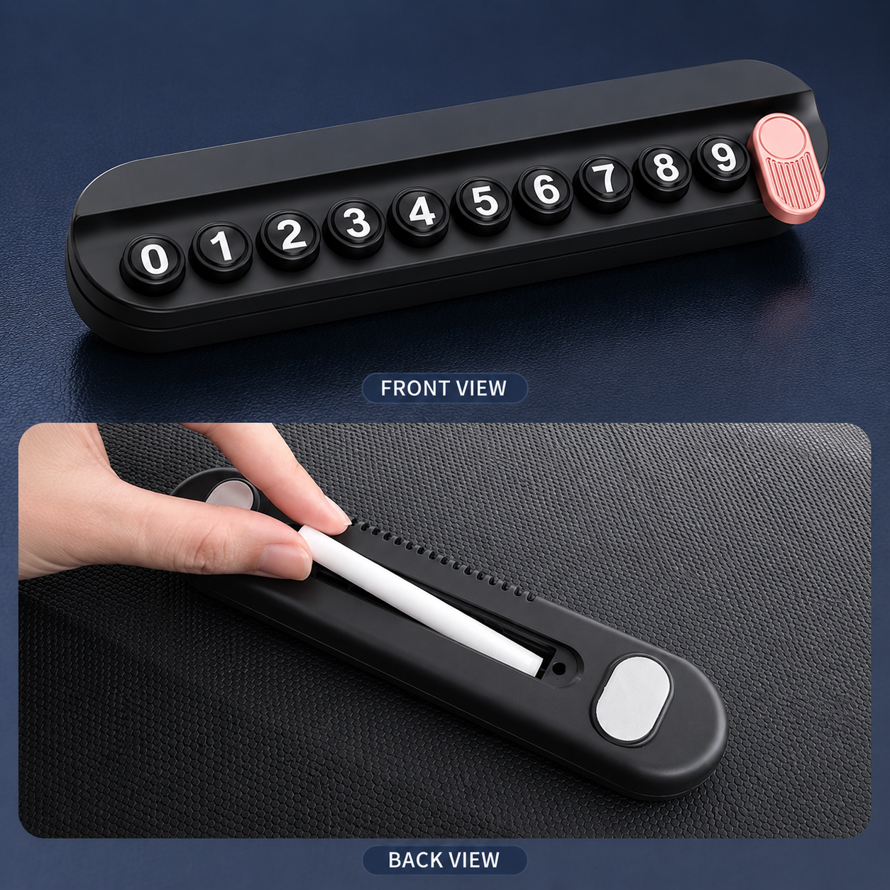 Temporary Car Parking Contact Number Display With Air Fragrance Facility Balck Color