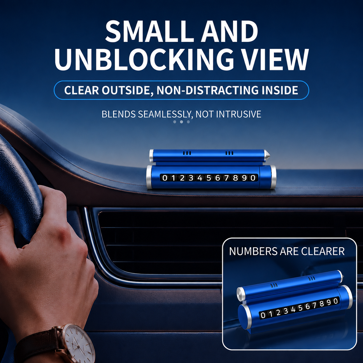 Temporary Car Parking Contact Number Display With Multi Use – Blue