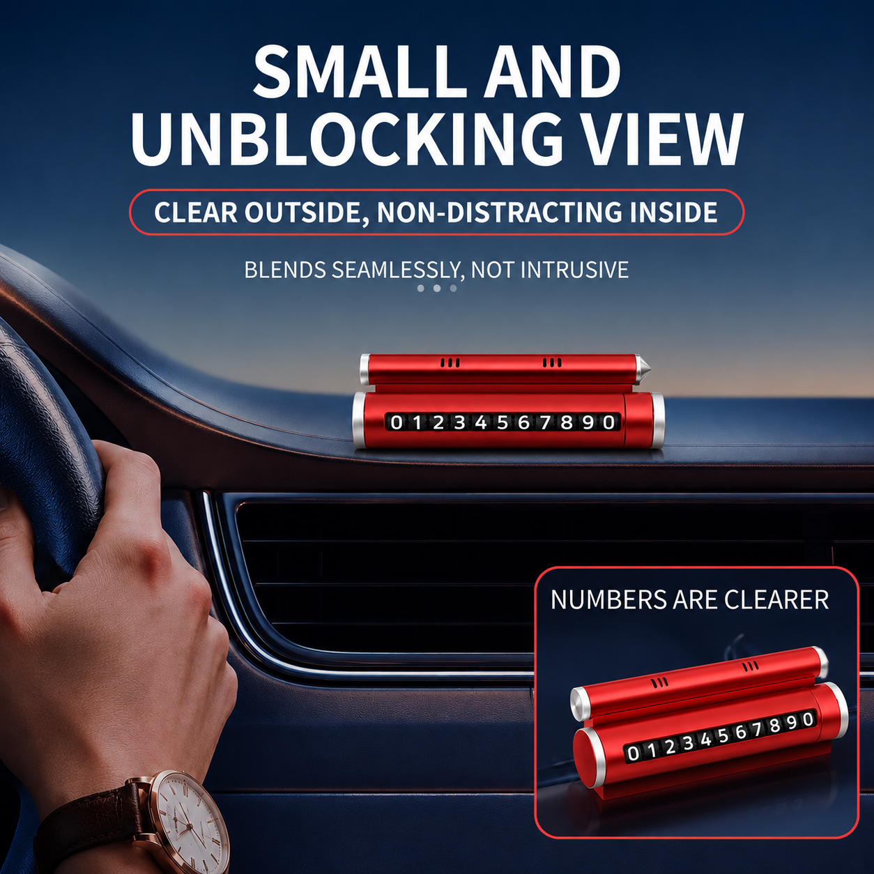 Temporary Car Parking Contact Number Display With Multi Use – Red