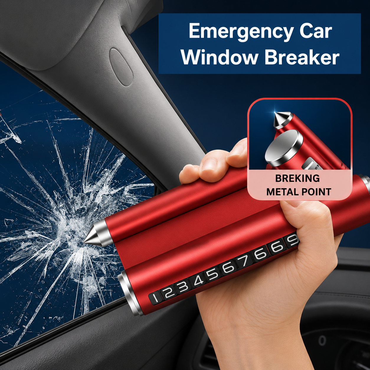 Temporary Car Parking Contact Number Display With Multi Use – Red