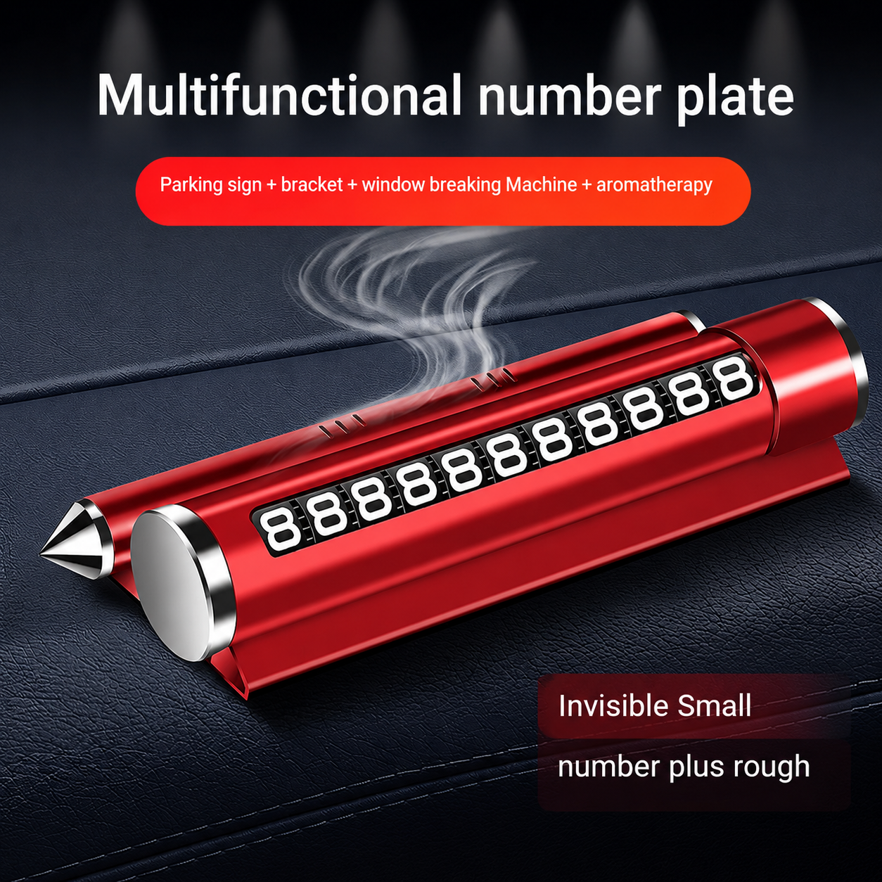 Temporary Car Parking Contact Number Display With Multi Use – Red