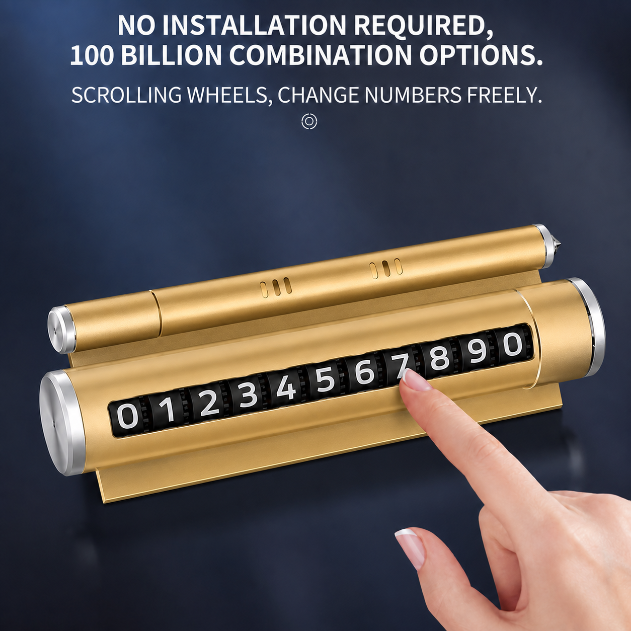 Temporary Car Parking Contact Number Display With Multi Use – Gold