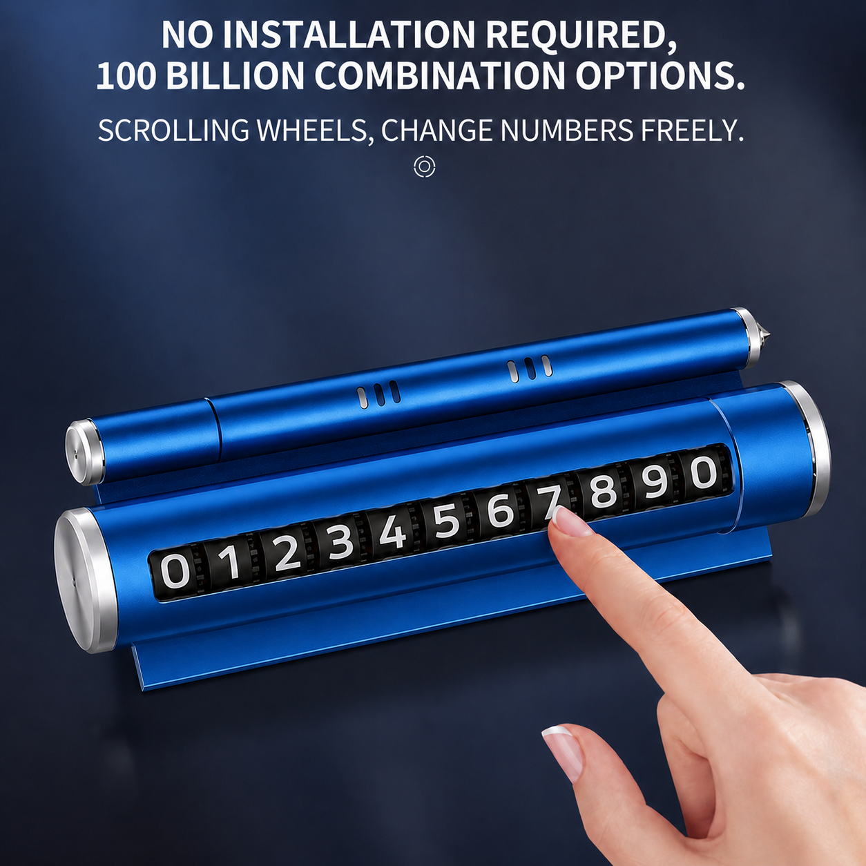 Temporary Car Parking Contact Number Display With Multi Use – Blue
