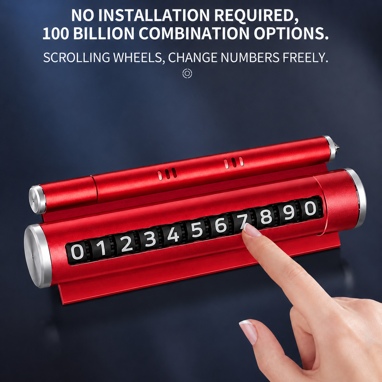 Temporary Car Parking Contact Number Display With Multi Use – Red